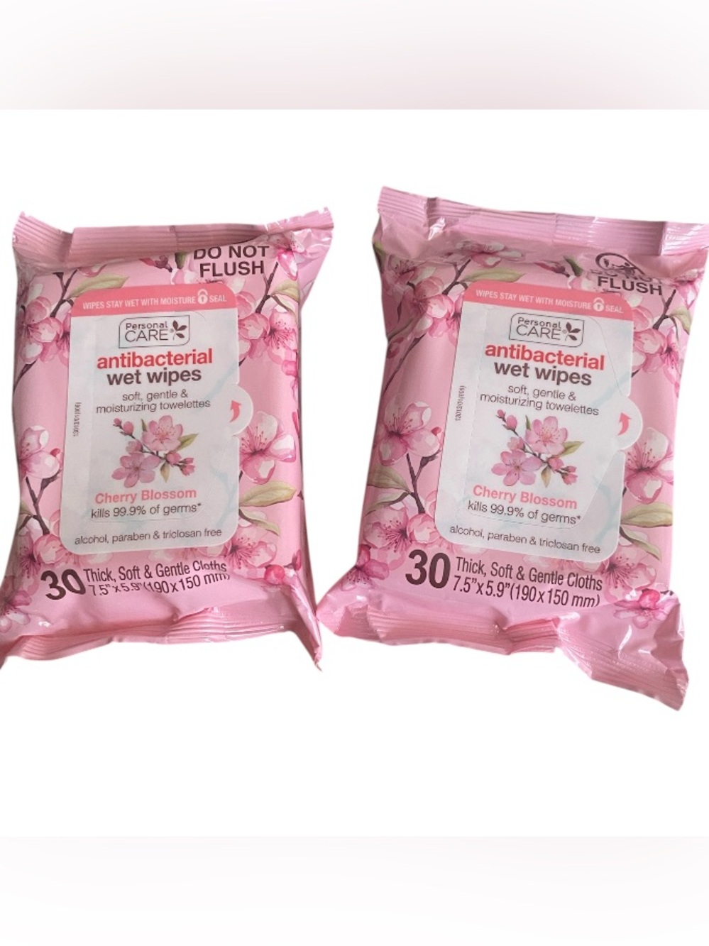 Personal Care Cherry Blossom Antibacterial Wet Wipes (30 ct)